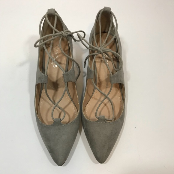 Charles David Lace Up Ankle Block Heel Point Toe 8 - Picture 3 of 8